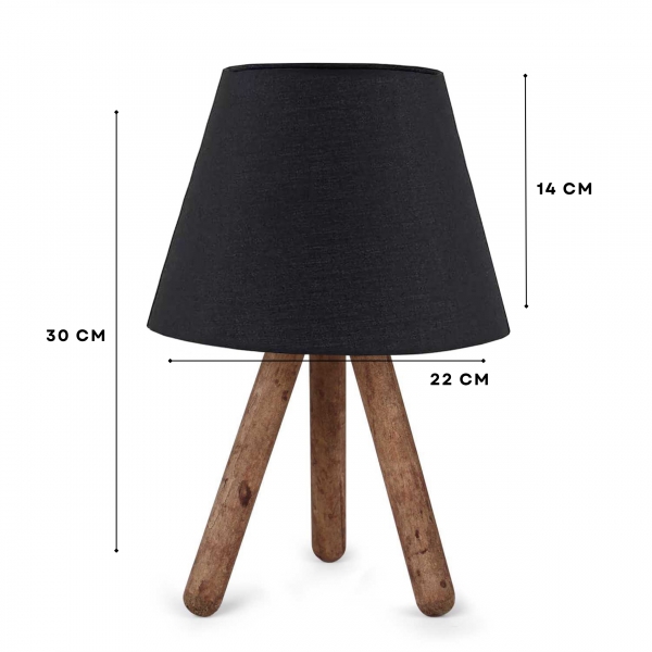Homing Tasarım Luce Üç Ayaklı Ahşap Abajur AYD-1156