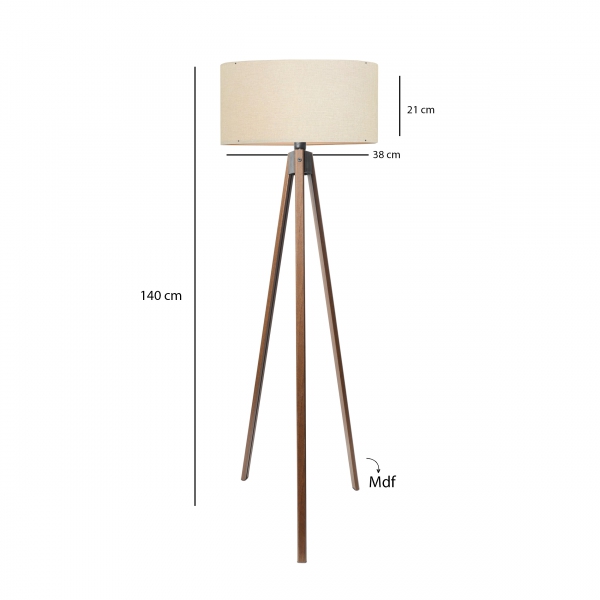 Homing Desert Beige Practical Wooden Tripod Floor Lamp AYD-2581