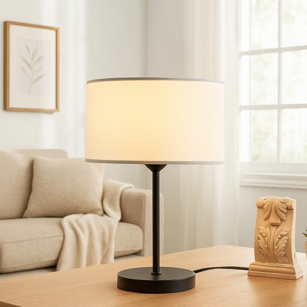 Homing Krem Kumaş Metal Gövdeli Abajur AYD-2849