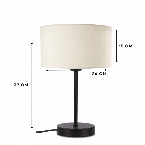 Homing Krem Kumaş Metal Gövdeli Abajur AYD-2849