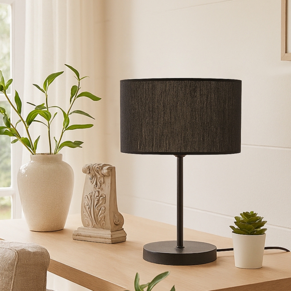 Homing Siyah Kumaş Metal Gövdeli Abajur AYD-2850