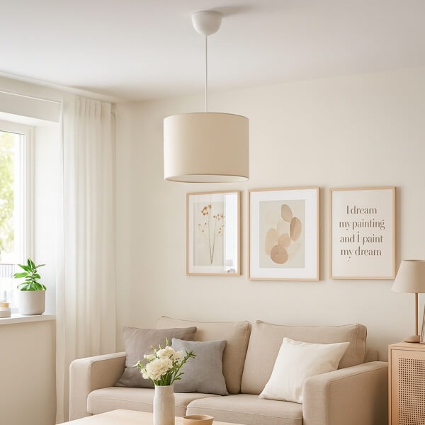 Homing Krem Kumaş Başlıklı Tavan Sarkıt AYD-2874