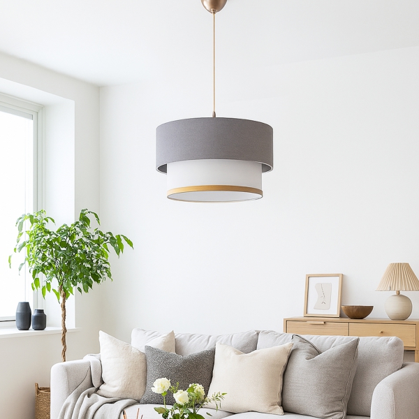 Homing Venüs Gri Beyaz Krom Detaylı Sarkıt Avize AYD-2877