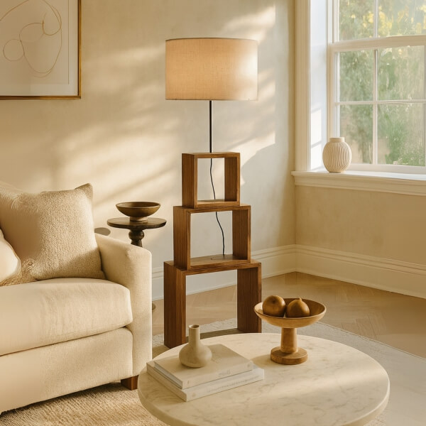 Homing Kumaş Başlıklı Modern Raflı Lambader AYD-2902