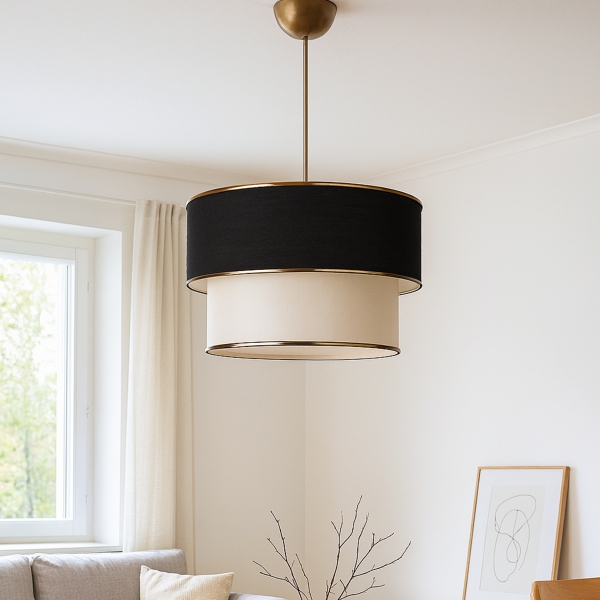 Homing Venüs Siyah Pasta Gold Detaylı Kumaş Sarkıt  AYD-2924