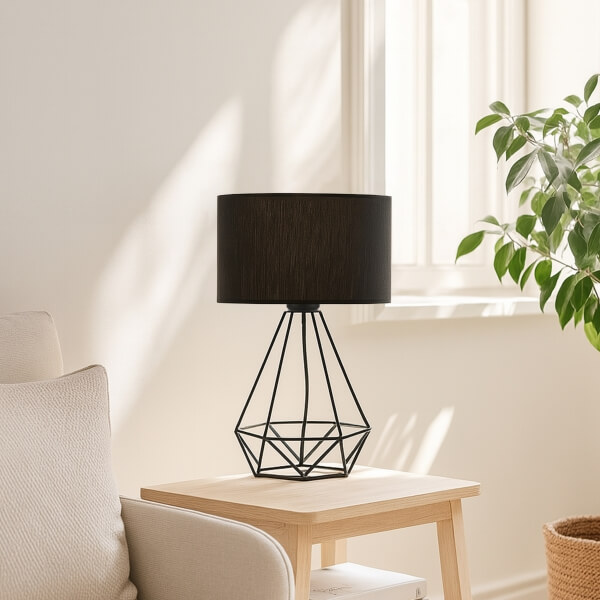 Homing Vienna Black Fabric Cylinder Design Lampshade AYD-2973