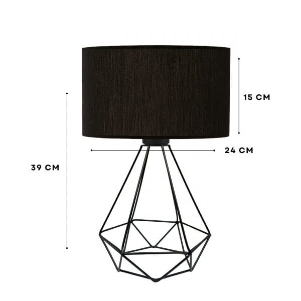 Homing Vienna Black Fabric Cylinder Design Lampshade AYD-2973