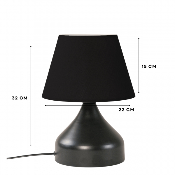 Homing Milano Metal Body Black Fabric Lampshade AYD-3125