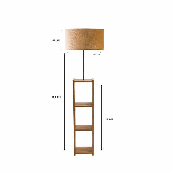 Homing Decorative Shelf Jute Fabric Floor Lamp AYD-3142