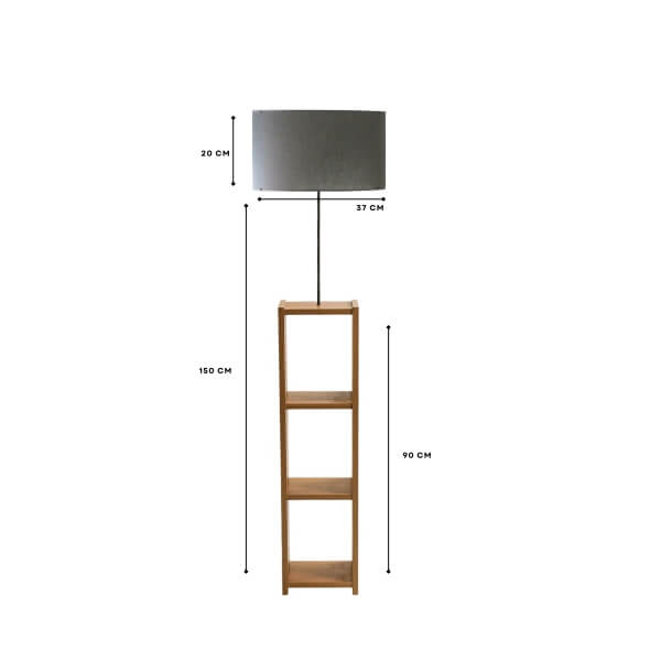 Homing Decorative Shelves Dark Gray Fabric Floor Lamp AYD-3149 