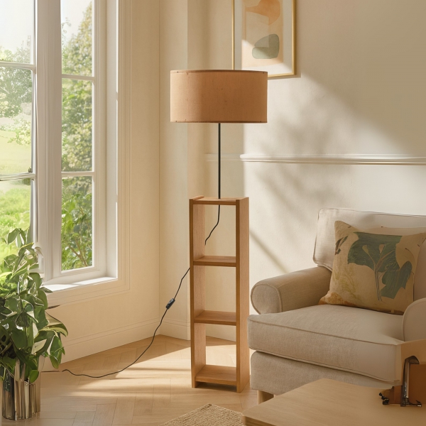 Homing Dekoratif Raflı Vizon Kumaş Lambader AYD-3150