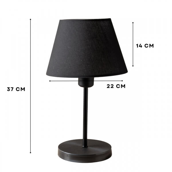 Homing Siyah Kumaş Siyah Gövde Abajur AYD-3156