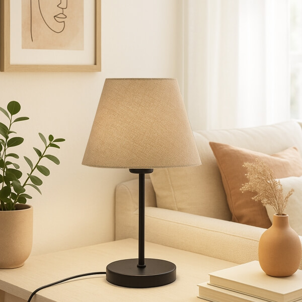 Homing Kumbeji Kumaş Siyah Gövde Abajur AYD-3158