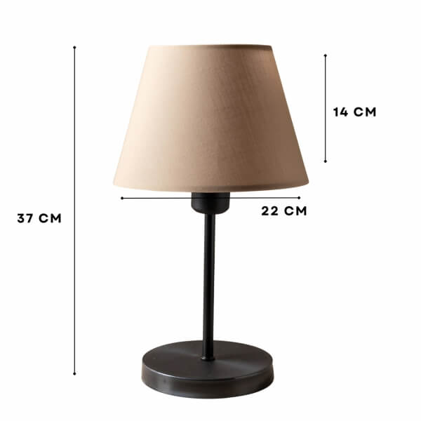 Homing Çölbeji Kumaş Siyah Gövde Abajur AYD-3159