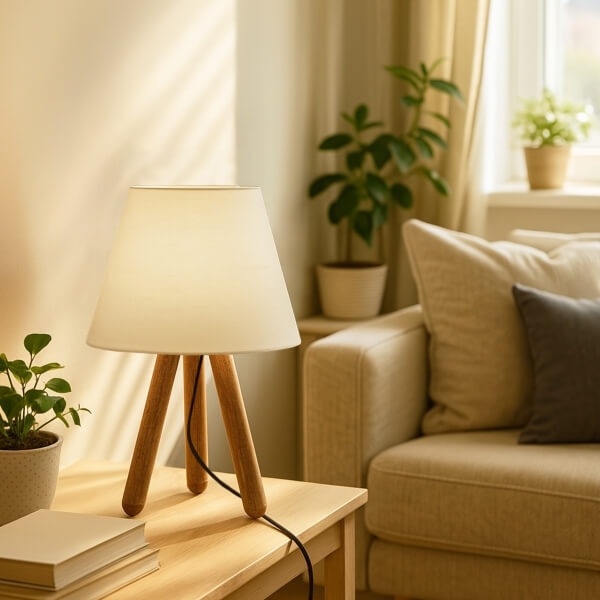 Homing Tasarım Ahşap Başlıklı Abajur  AYD-3170