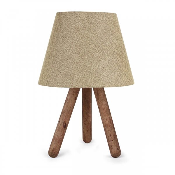 Homing Tasarım Ahşap Kumbeji Kumaş Başlıklı Abajur  AYD-3171
