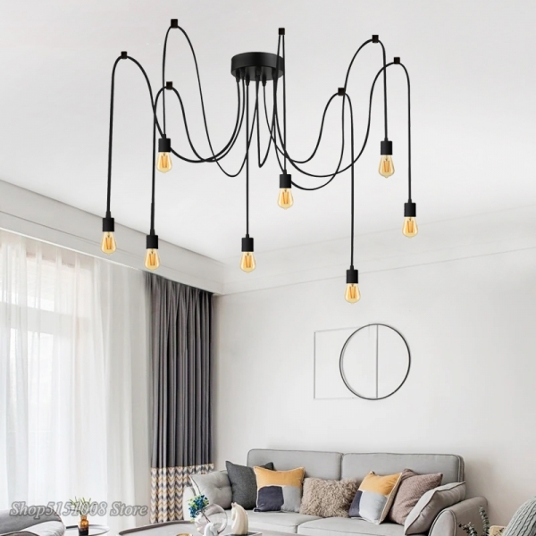 Homing Ahtapot Siyah Çok Kollu Sarkıt Avize AYD-3312