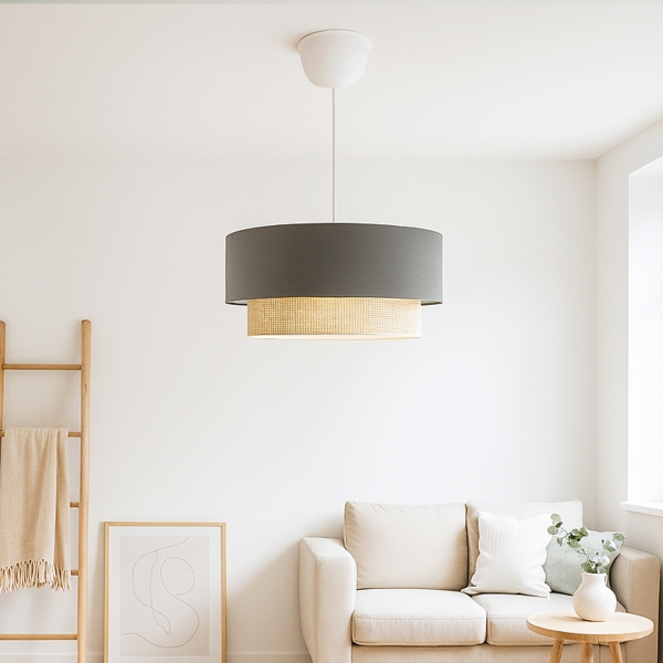 Homing Bohem Serisi Gri Kumaş Sarkıt Avize AYD-3324