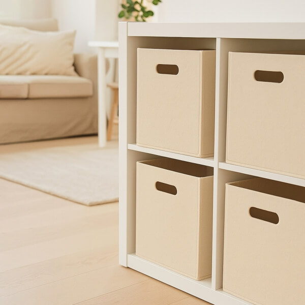 Homing Cream Multi-Purpose Felt Organizer Wardrobe Organizer Set of 4 Baskets // 30x30 cm HMY-6357