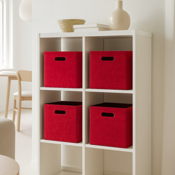Homing Narçiçeği Çok Amaçlı Keçe Organizer Dolap İçi Düzenleyici 4'lü Sepet Seti // 30x30 cm HMY-6358