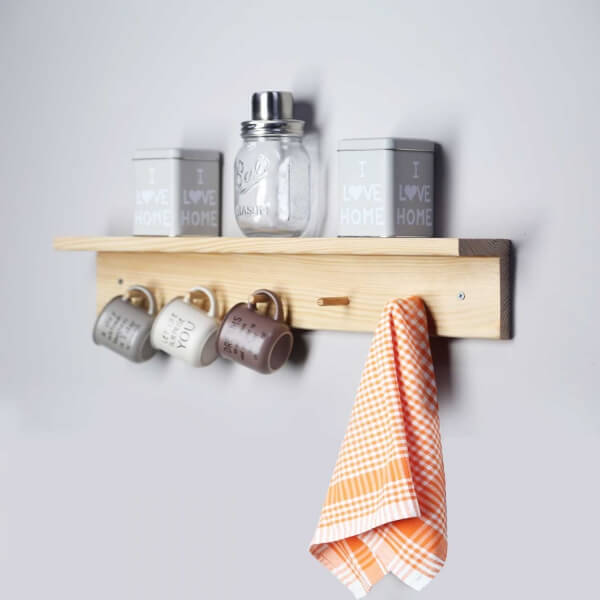 Homing Doğal Ahşap Raf ve Askılık HMY-6359