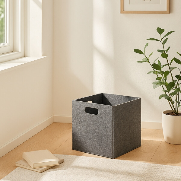 Homing Gray Multi-Purpose Felt Organizer Cabinet Organizer Basket // 24x24 cm HMY-6360
