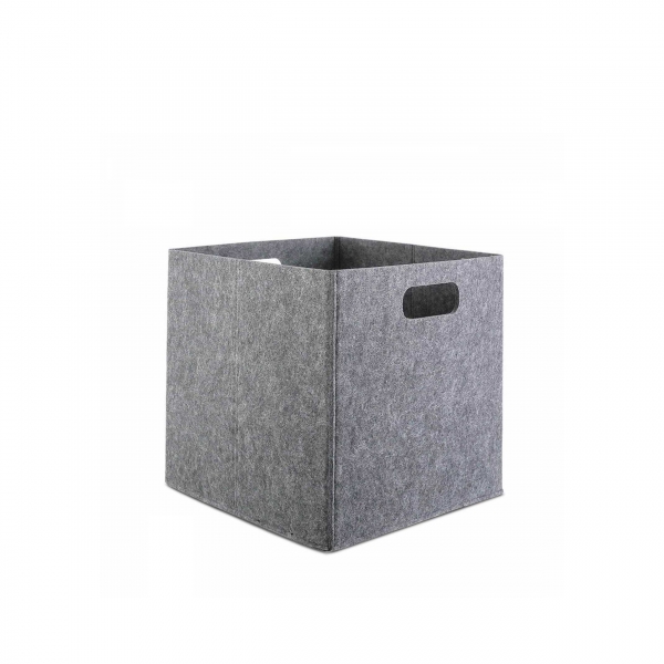 Homing Gri Çok Amaçlı Keçe Organizer Dolap İçi Düzenleyici 2'li Sepet Seti // 24x24 cm HMY-6361