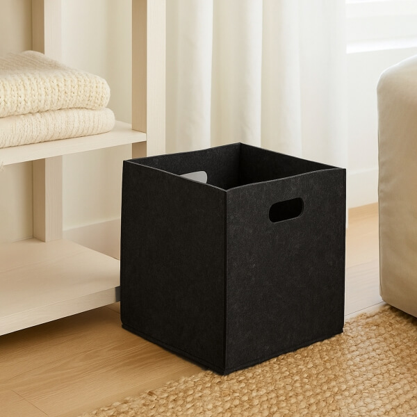 Homing Black Multi-Purpose Felt Organizer Cabinet Organizer Basket // 30x30 cm HMY-6366