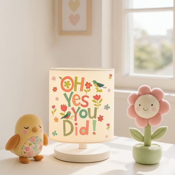 Homing White Body Mini Lampshade Patterned Headboard Fabric AYD-3376