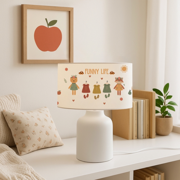 Homing Funny Life Kumaş Başlıklı Abajur AYD-3380