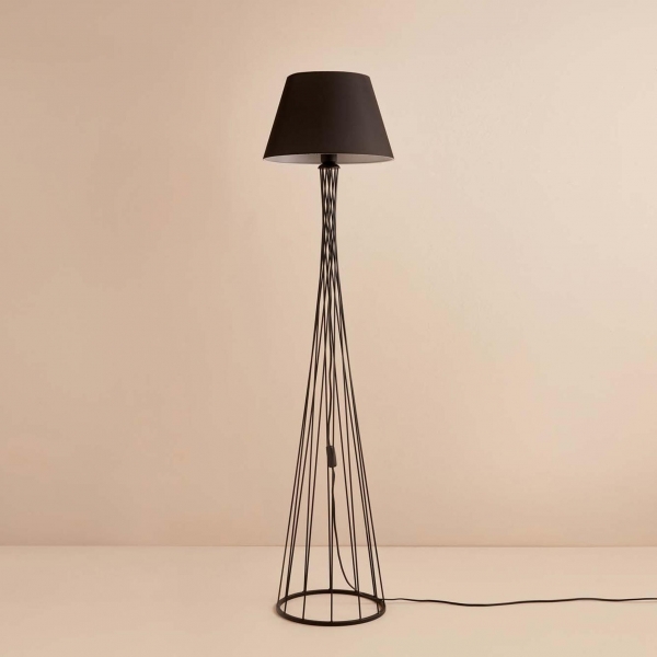 Homing Milton Black Conical Metal Leg Floor Lamp AYD-3490