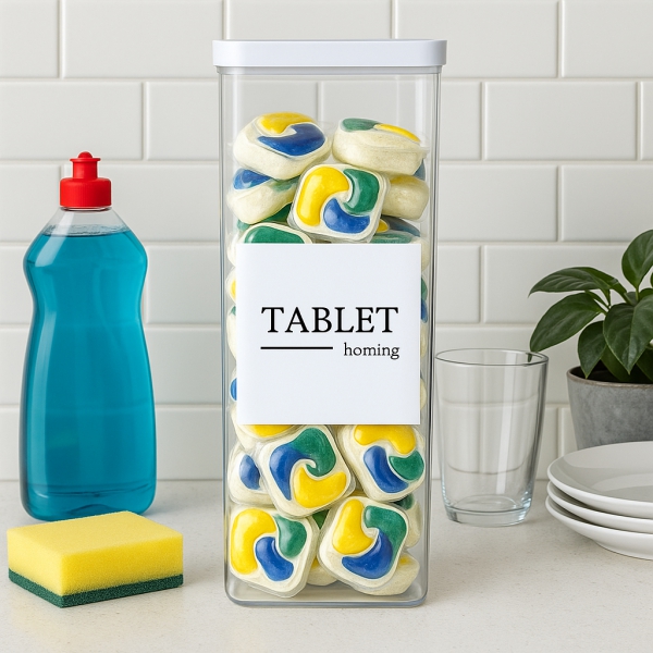 Homing Şeffaf, Kapaklı Bulaşık Tableti Saklama Kabı 2100 ml 