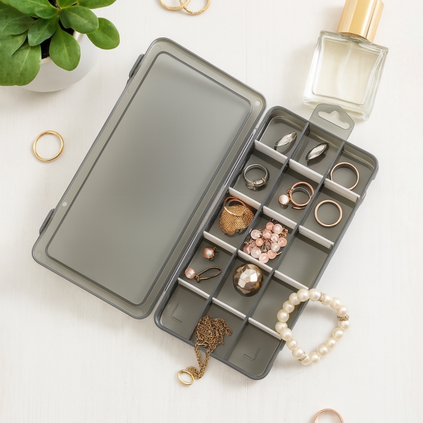 Homing 15 Bölmeli Mini Takı Kutusu Siyah ORG-2020