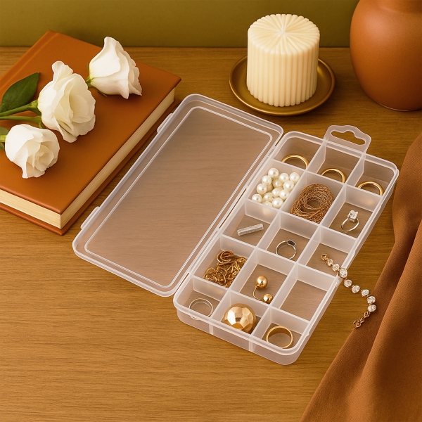 Homing 15 Bölmeli Mini Takı Kutusu Şeffaf ORG-2021