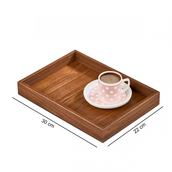 Homing Dekoratif Sunum Tepsisi Ceviz M-3064