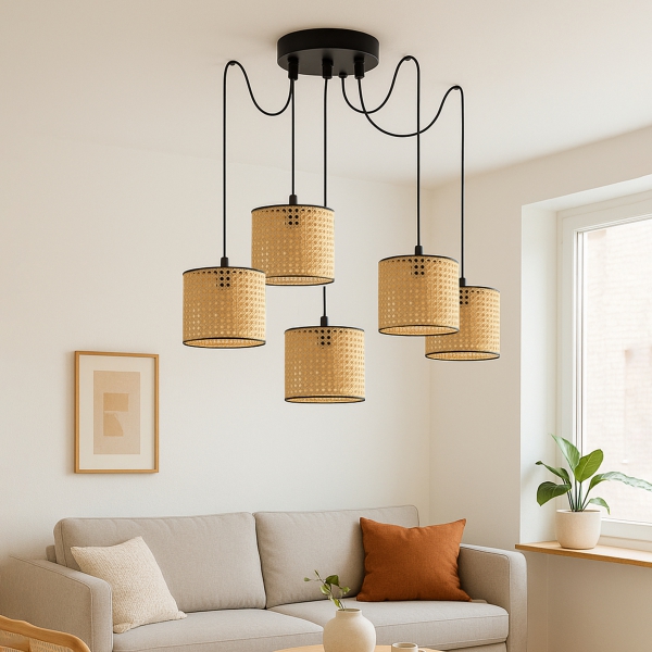 Homing Rattan Serisi 5 Kollu Sarkıt Avize AYD-3535