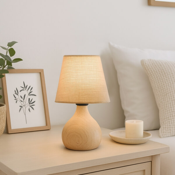 Homing Vowen Natural Wooden Jute Head Lampshade AYD-3563