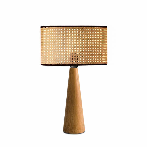 Homing Lucca Wood Hazeran Rattan Lampshade AYD-3571