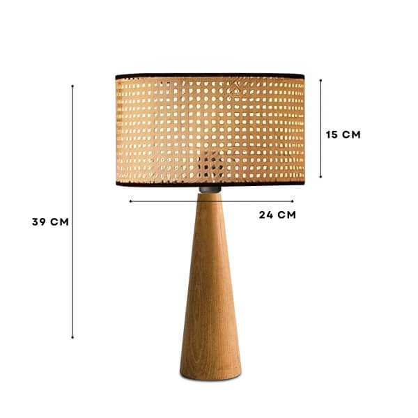Homing Lucca Wood Hazeran Rattan Lampshade AYD-3571