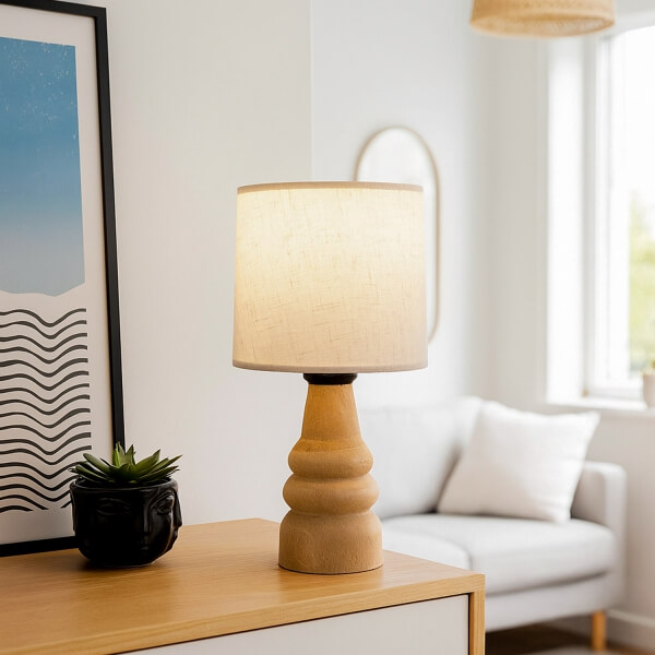 Homing Skala Natural Ahşap Abajur AYD-3597