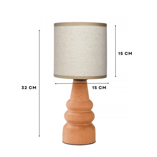 Homing Skala Natural Ahşap Abajur AYD-3597