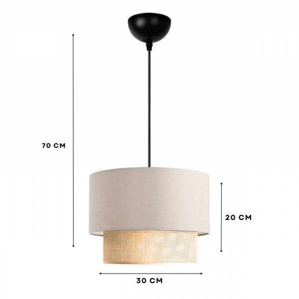 Homing Jute Inner Fabric Collar Headed Pendant Chandelier AYD-3628