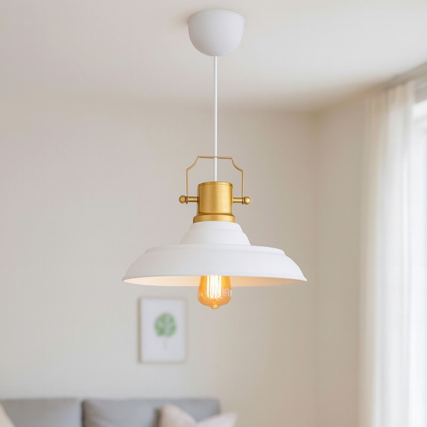 Homing Retro Gold Üst Detaylı Beyaz Metal Sarkıt AYD-3642