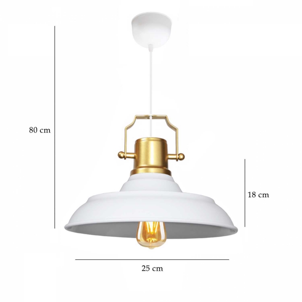 Homing Retro Gold Üst Detaylı Beyaz Metal Sarkıt AYD-3642