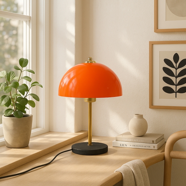 Homing Swiss Turuncu Renk Gold Gövde Masa Lambası AYD-3666