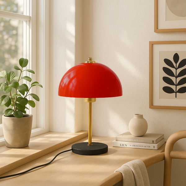 Homing Swiss Red Color Gold Body Table Lamp AYD-3680