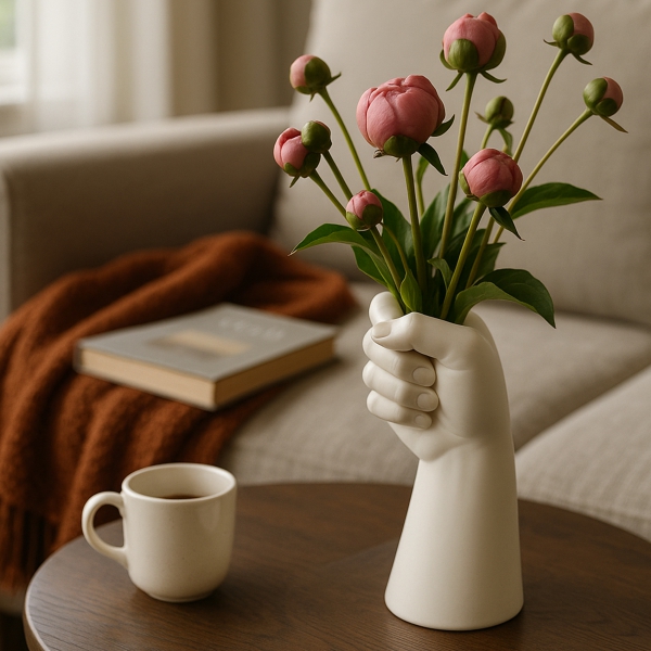 Homing Seramik Vazo Krem HMY-6404