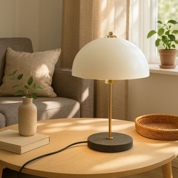 Homing Swiss Beyaz Gold Gövde Masa Lambası AYD-3697