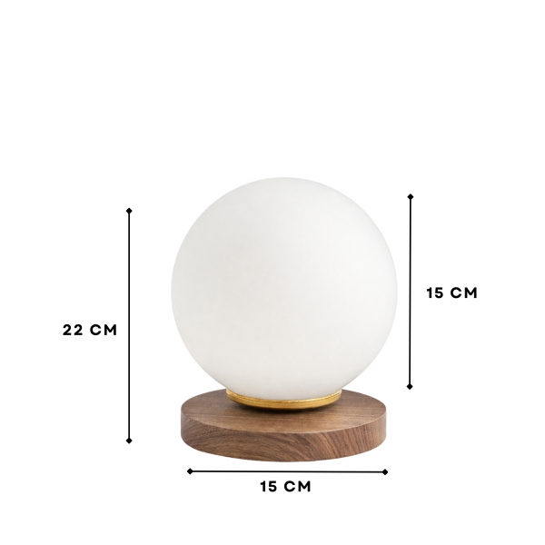 Homing Nuuq Küre Cam Gece Lambası Ahşap Taban 241448