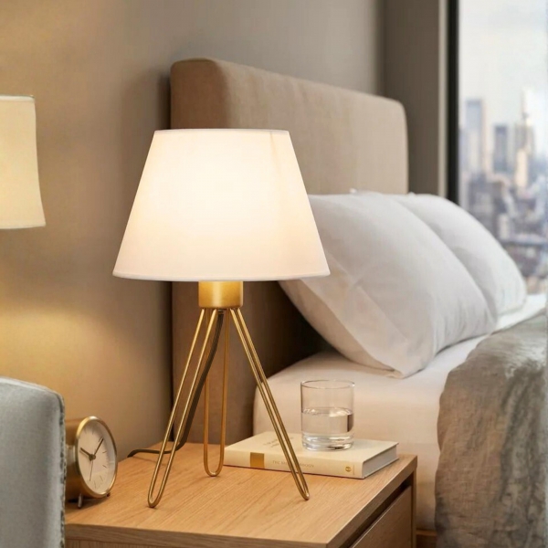 Homing Metal Tripod Abajur - Krem / Eskitme - 26 cm